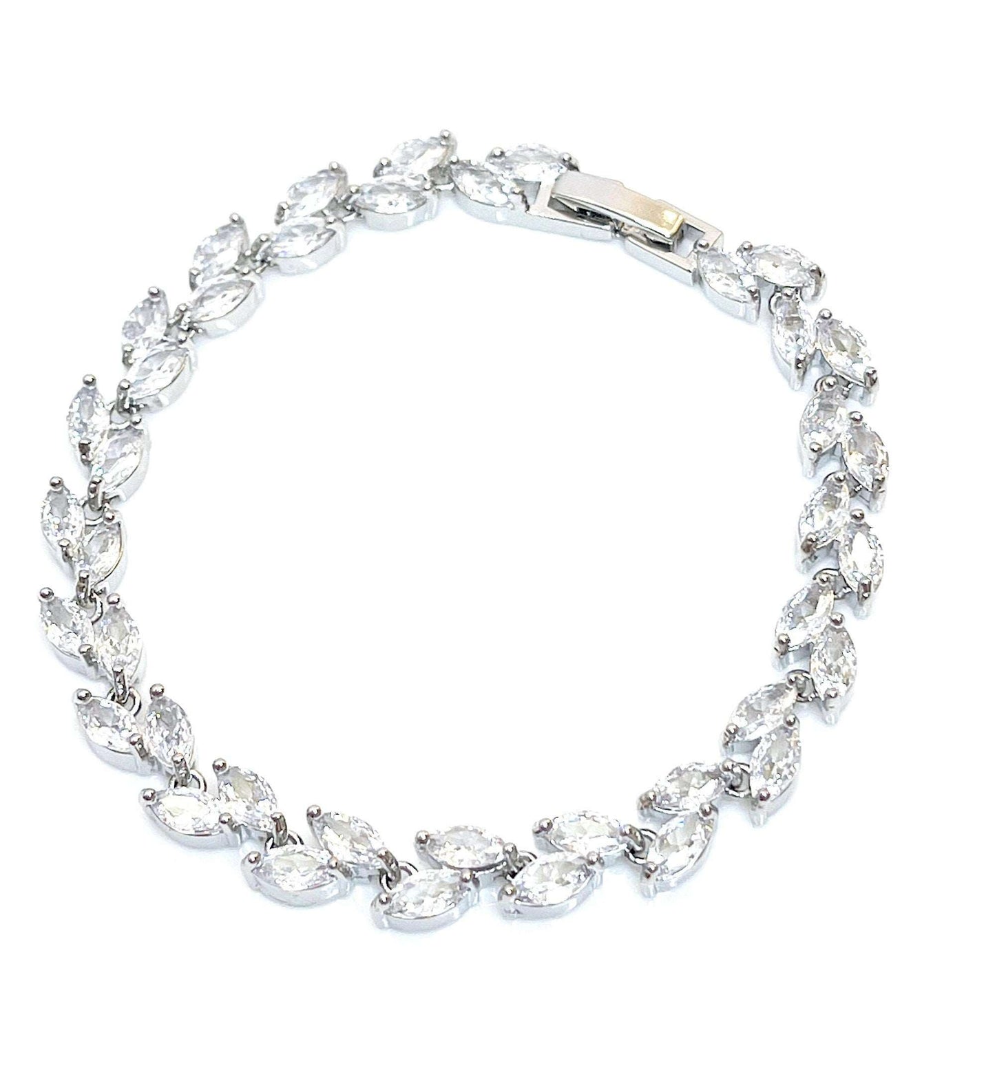 Clear Leaf Bracelet | CZ Crystal | Bracelets for Women