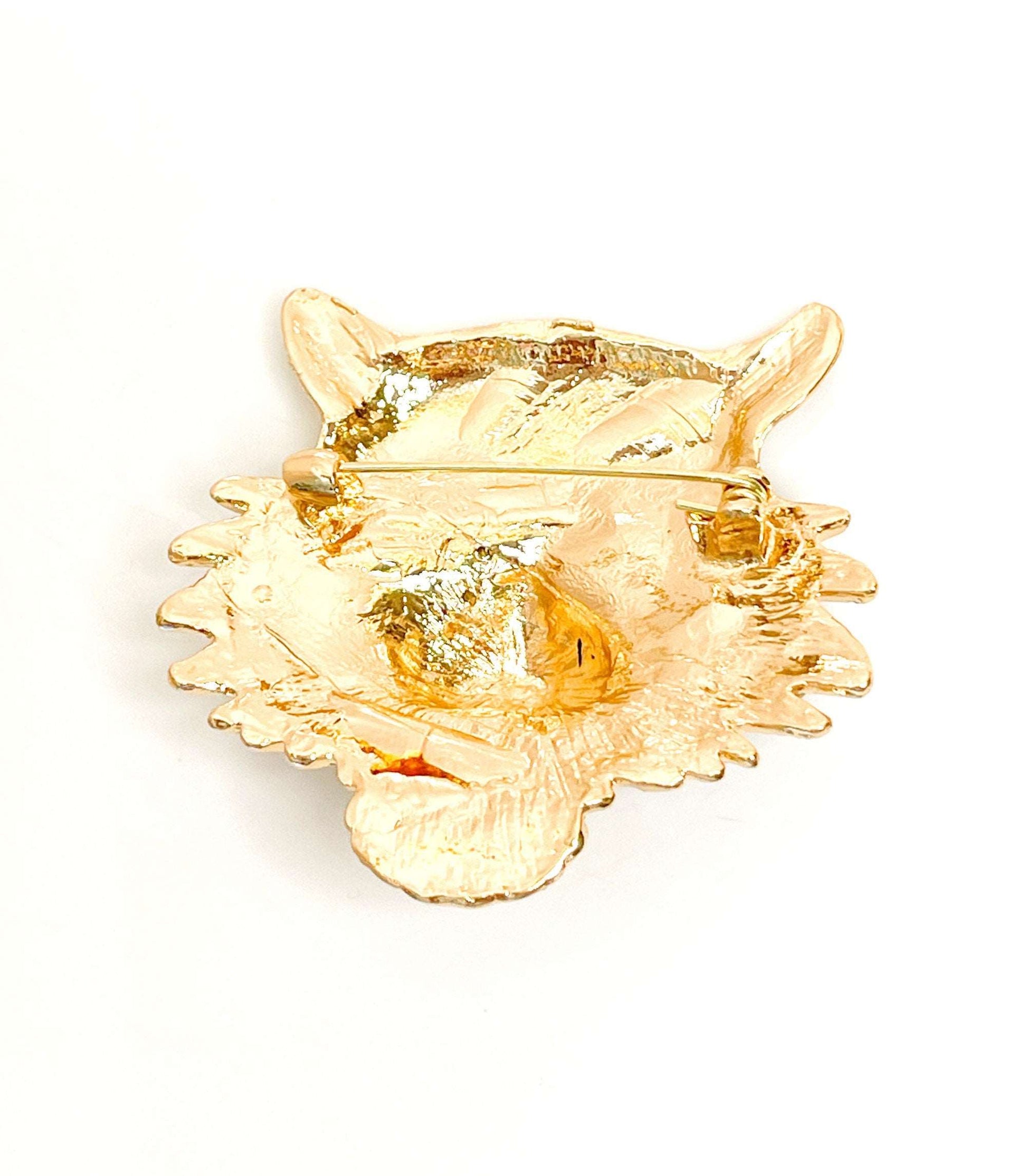 Large Crystal Roaring Tiger Brooch, Sparkly Tiger Head Pin, Crystal Animal Pin, Art Deco Diamonte Pin, Brooches For Women