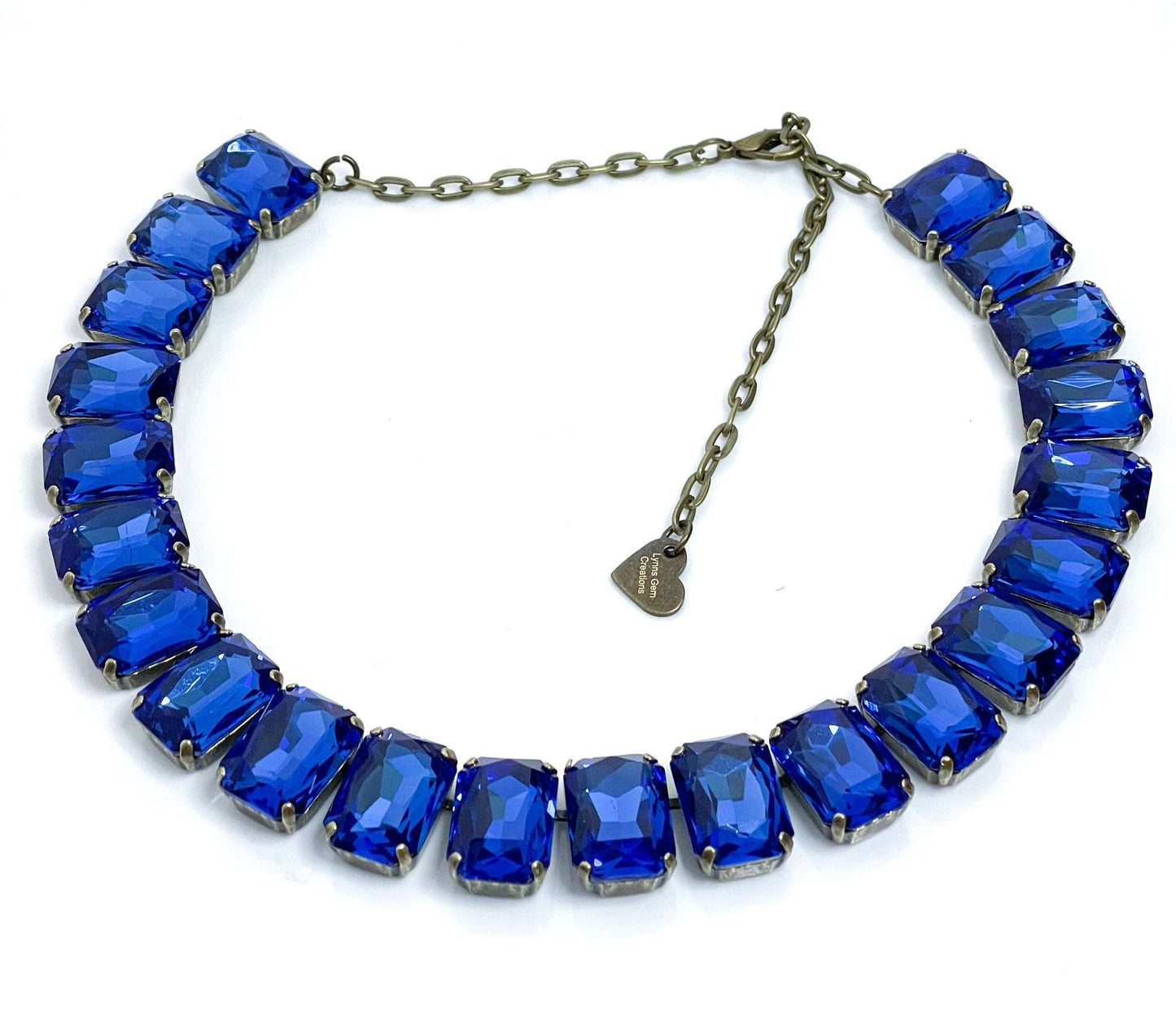 Sapphire Georgian Collet Necklace | Crystal Choker | Anna Wintour Style | Blue Riviere Necklace