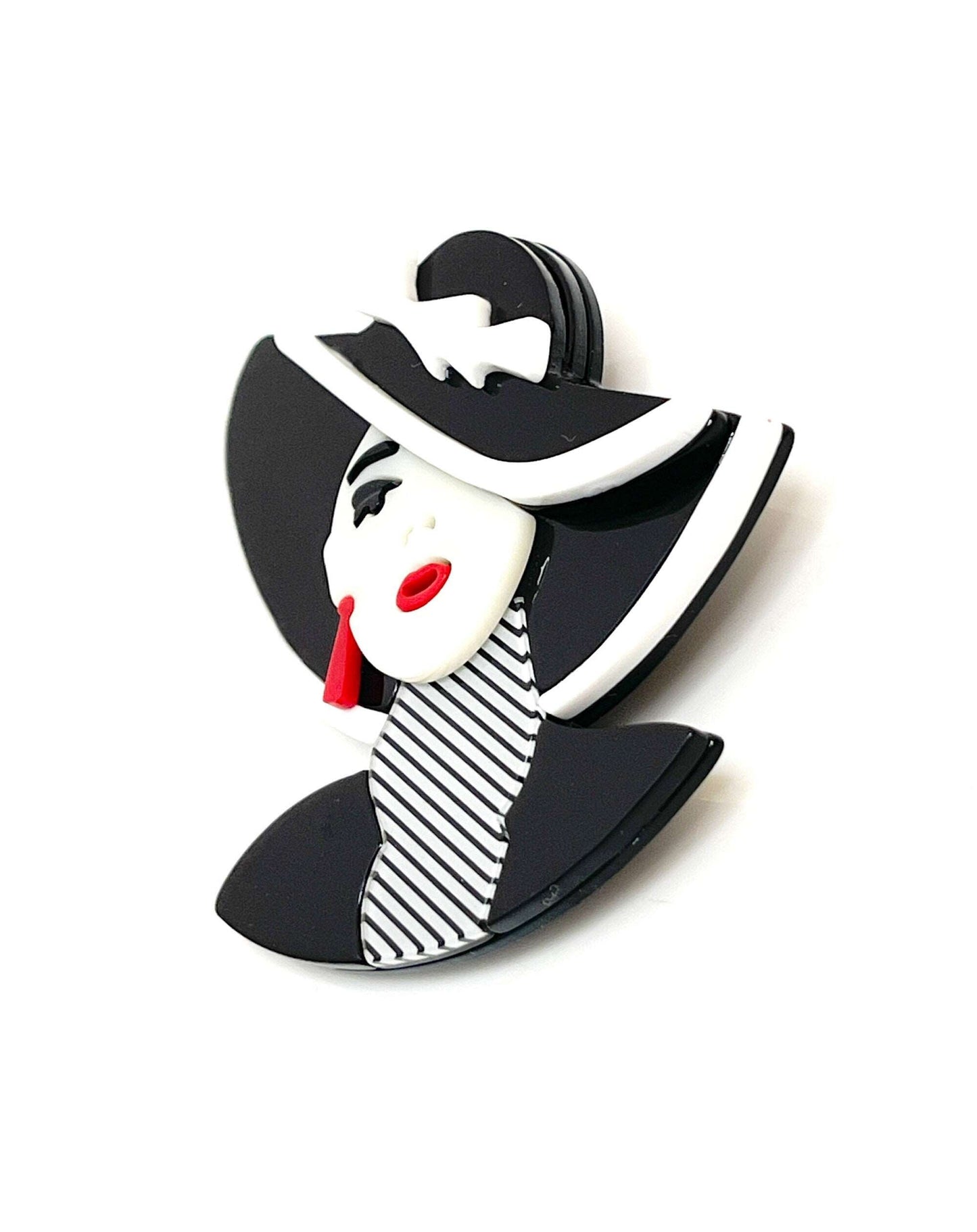 Classy Lady Brooch | Paris Style Fashion with Large Hat