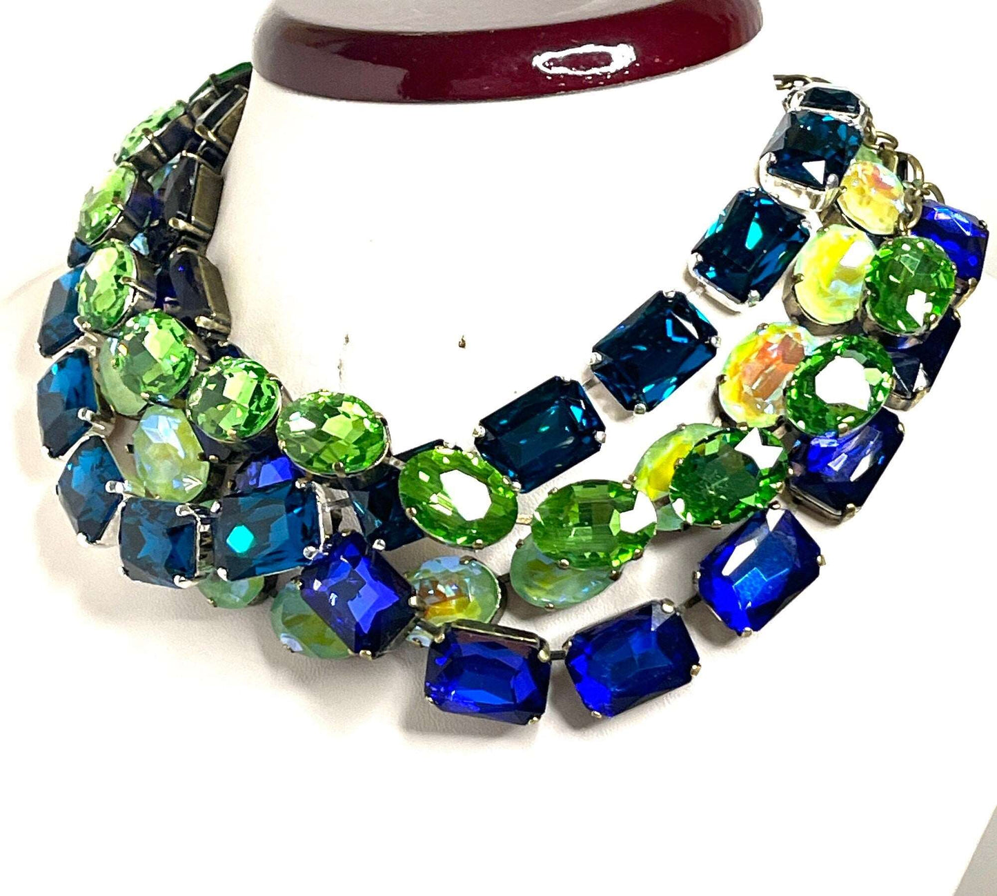 Sapphire Peridot Georgian Collet Necklaces, Emerald Crystal Choker, Anna Wintour Style, Riviere Necklace, Necklaces for Women