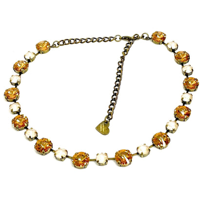 Topaz Copper Georgian Collet Necklaces | Yellow Oval Crystal Choker | Anna Wintour Style | Riviere Necklace