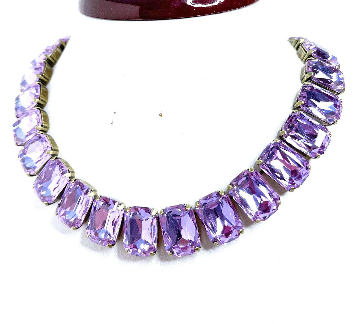 Violet Georgian Collet Necklace | Crystal Choker | Anna Wintour Style | Purple Riviere Necklace