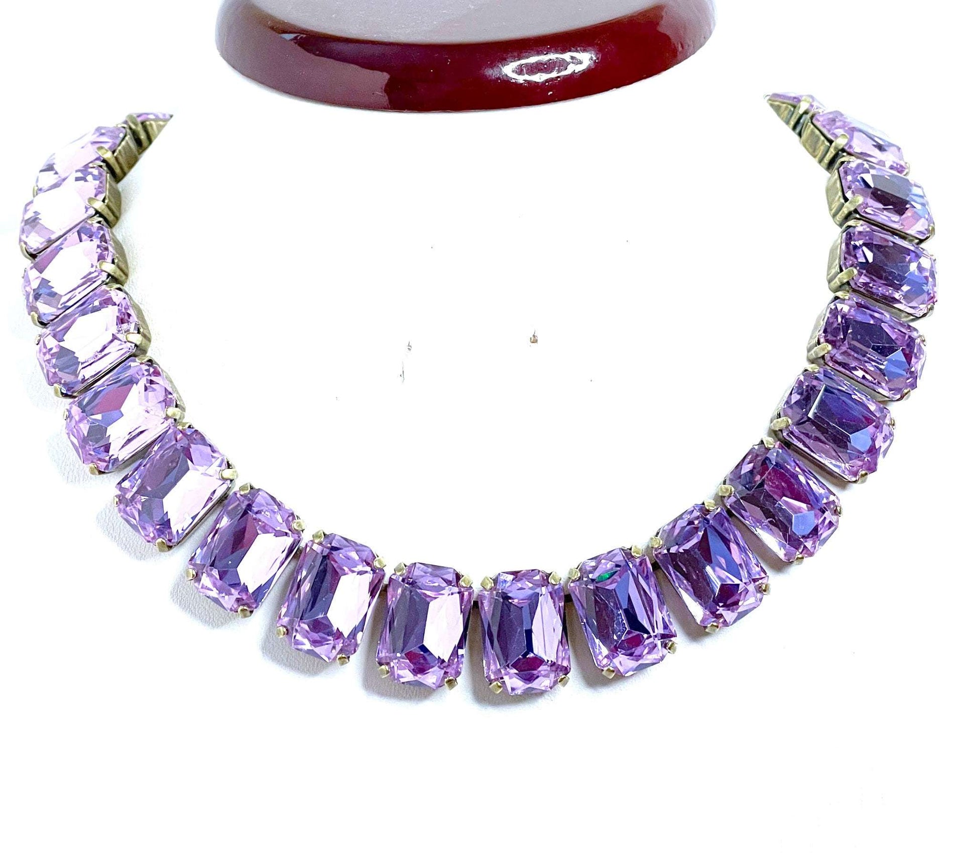 Violet Georgian Collet Necklace | Crystal Choker | Anna Wintour Style | Purple Riviere Necklace