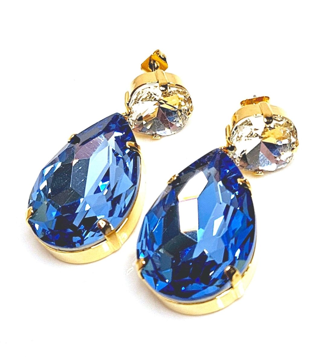 Sapphire Peardrop Crystal Earrings, Vintage Style, Statement Drops, Wedding Earrings, Mother of the Bride Gift, Earrings For Women