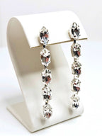 Long Clear Crystal Earrings, Vintage Style, Statement Drops, Wedding Earrings, Mother of the Bride Gift, Earrings For Women