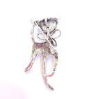Beautiful Vintage Cat Brooch, Gift for Cat Lovers, Rhinestone Cat, Silver Crystal Cat Pin, Brooches For Women