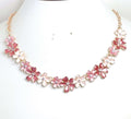 Pink Ombre Flower Silver Necklace, Modern Style Jewellery, Pastel Enamel Jewelry, Multicolour Jewellery,Necklaces for Women