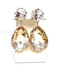 Gold Peardrop Crystal Earrings, Vintage Style, Golden Shadow Statement Drops, Wedding Earrings, Mother of the Bride Gift, Earrings For Women