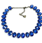 Anna Wintour Necklace, Sapphire Oval Georgian Collet, Crystal Choker, Blue Riviere Necklace, Statement Choker, Necklaces for Women