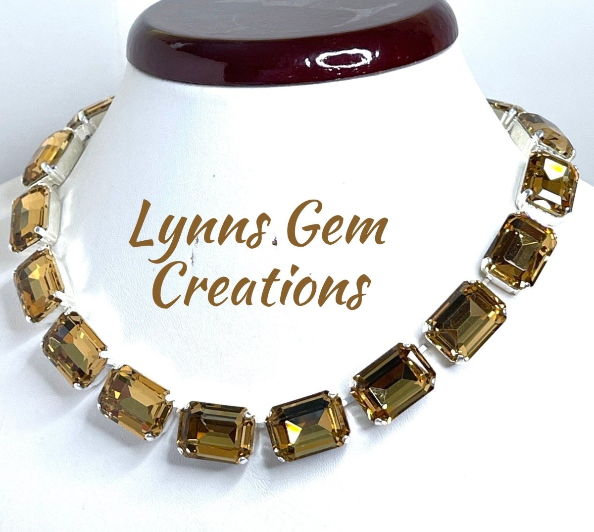 Topaz Copper Yellow Georgian Collet Necklaces| Anna Wintour Style