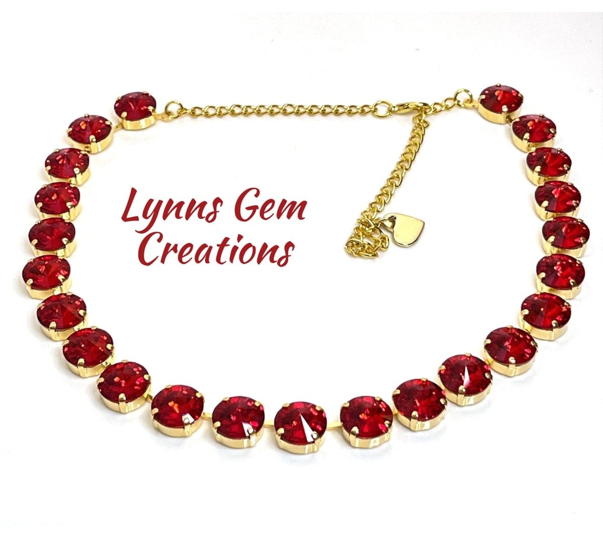 Red Cream Austrian Crystal Necklaces | Georgian Anna Wintour Style Chokers