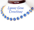 Anna Wintour Style Necklaces, Sapphire Crystal Necklace, Red Georgian Collet, Statement Rhinestone Choker, Riviere Necklace