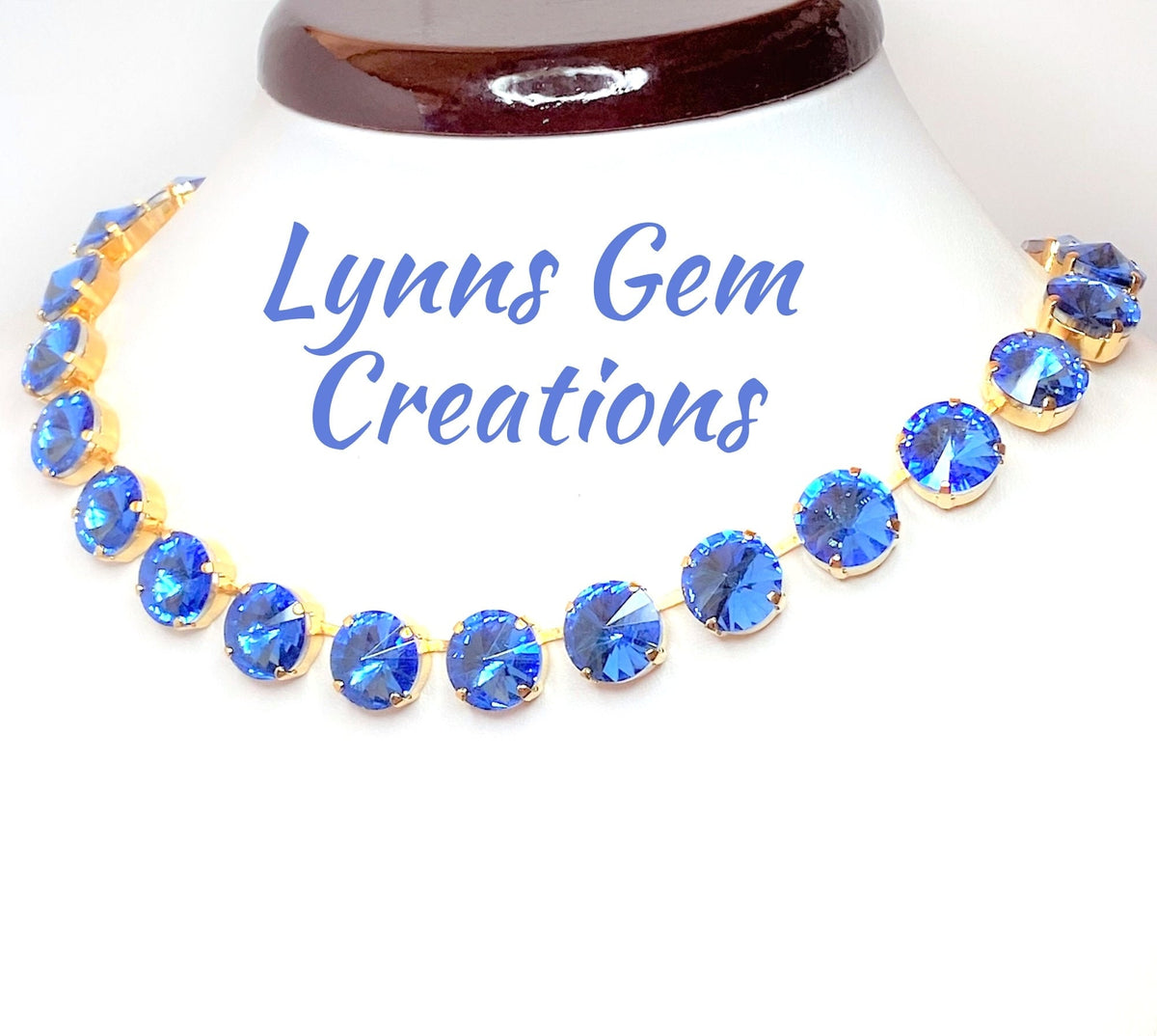 Anna Wintour Style Necklaces, Sapphire Crystal Necklace, Red Georgian Collet, Statement Rhinestone Choker, Riviere Necklace