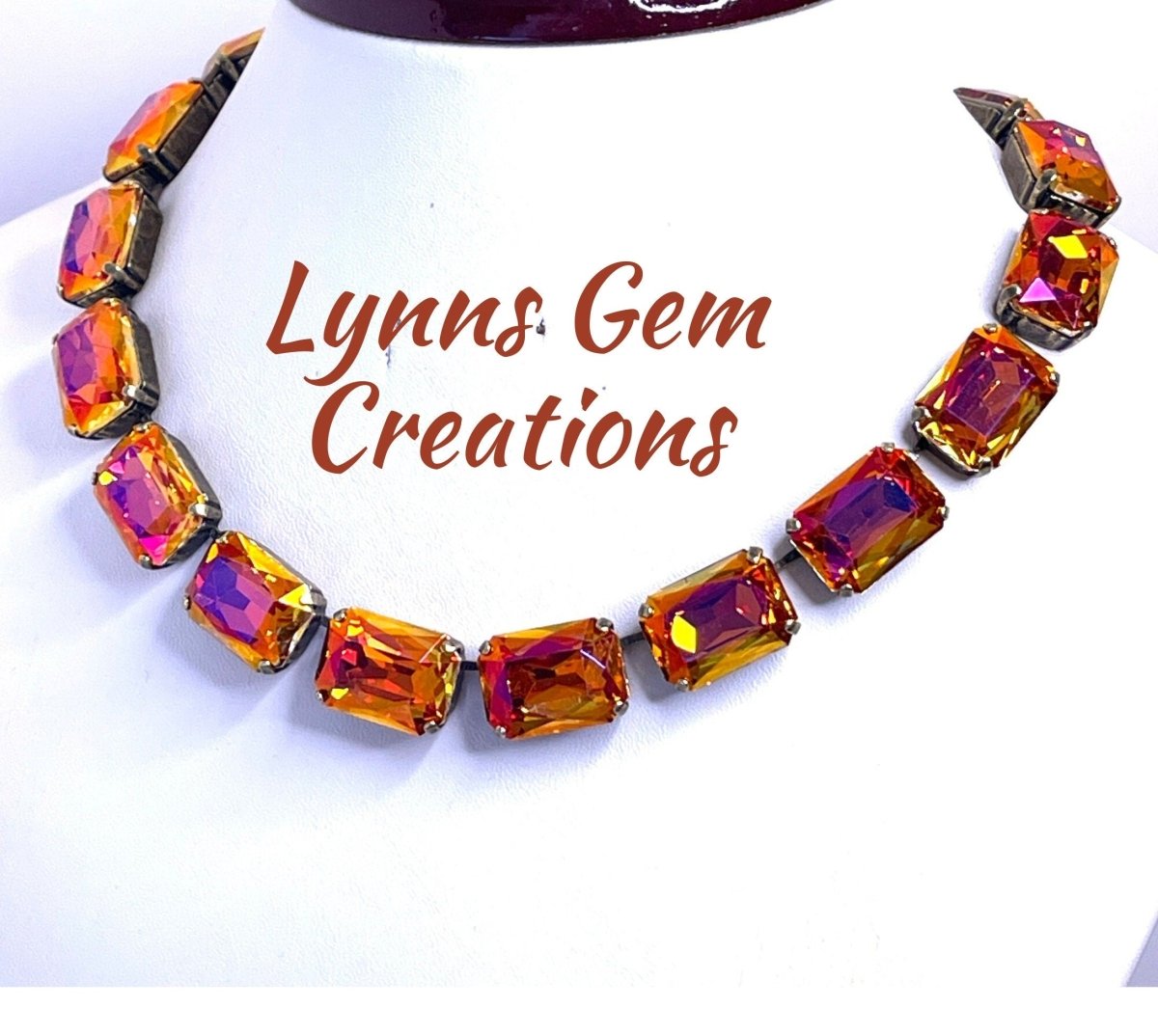 Topaz Copper Yellow Georgian Collet Necklaces| Anna Wintour Style