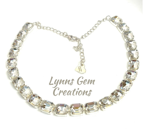 Blue Zircon Clear Anna Wintour Style Necklaces | Georgian Collet Crystal Choker