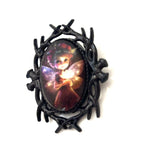 Elf Fairy Brooch | Black Plated Setting | Fantasy Woodland Pin
