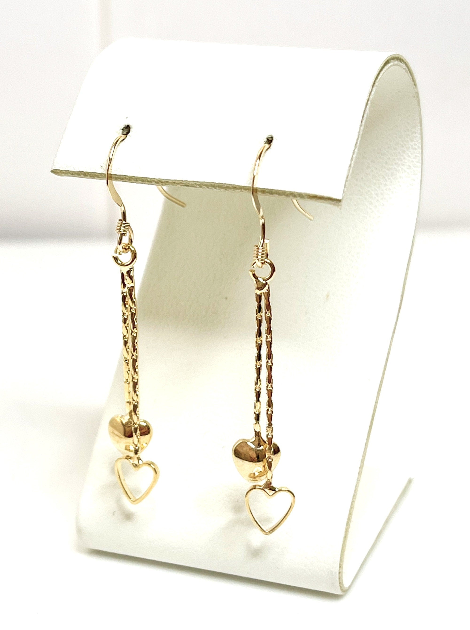 Gold Heart Tassel Earrings | 14kt Gold Filled Wires