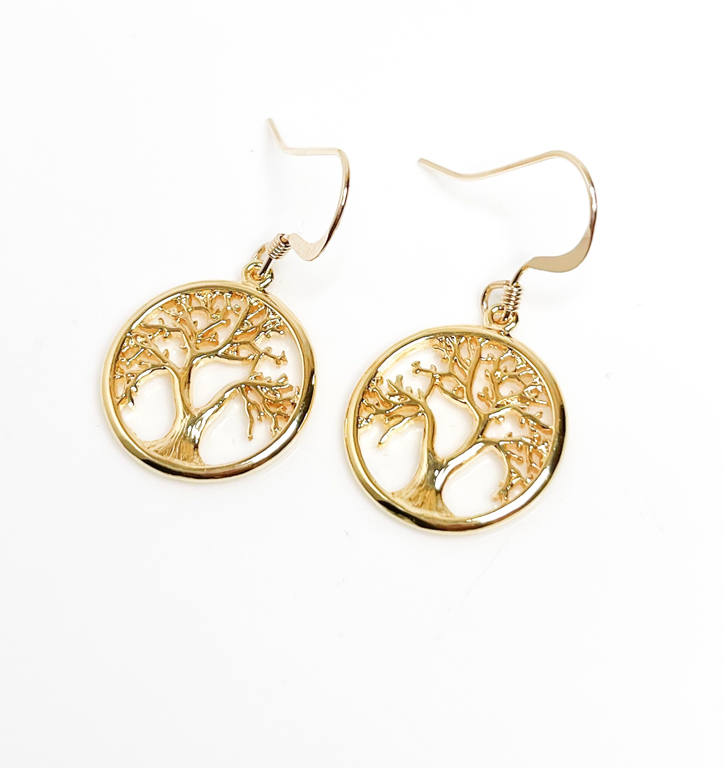Gold Tree of Life Earrings | Gold Filled Dangles