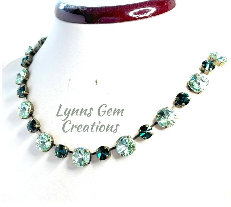 Emerald Chrysolite Georgian Collet Necklace | Austrian Crystal Choker | Anna Wintour Style