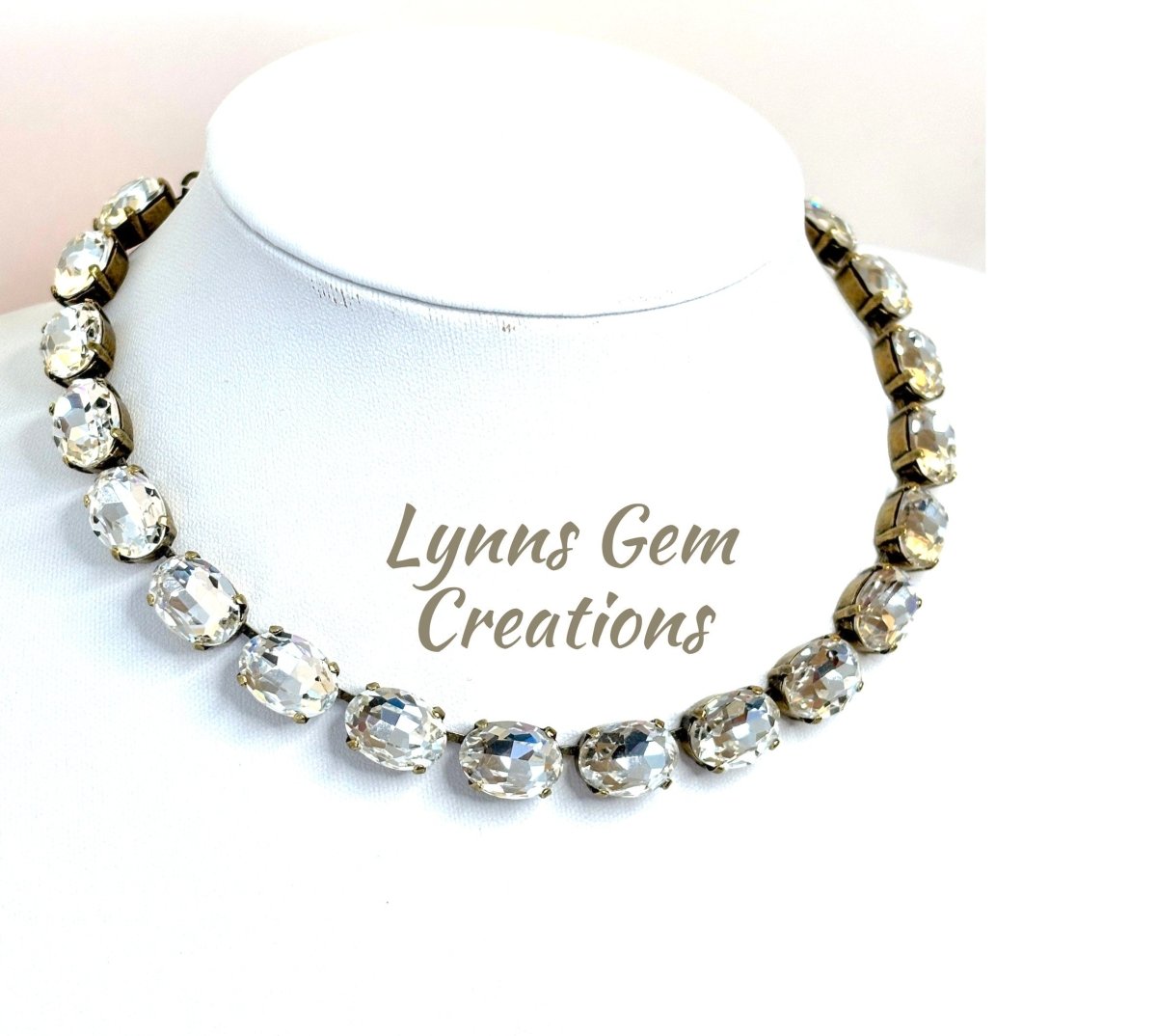 Violet Amethyst Georgian Collet Necklaces, Premium Oval Crystal, Anna Wintour Style, Clear Riviere, Statement Necklace, Necklaces for Women