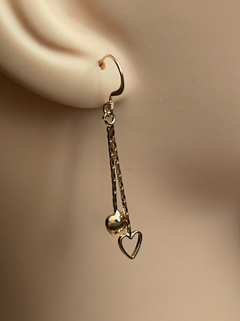 Gold Heart Tassel Earrings | 14kt Gold Filled Wires