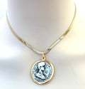 Stylish Snake Chain Coin Necklace | Statement Medallion Chain Jewellery | Greek Caesar Coin Choker
