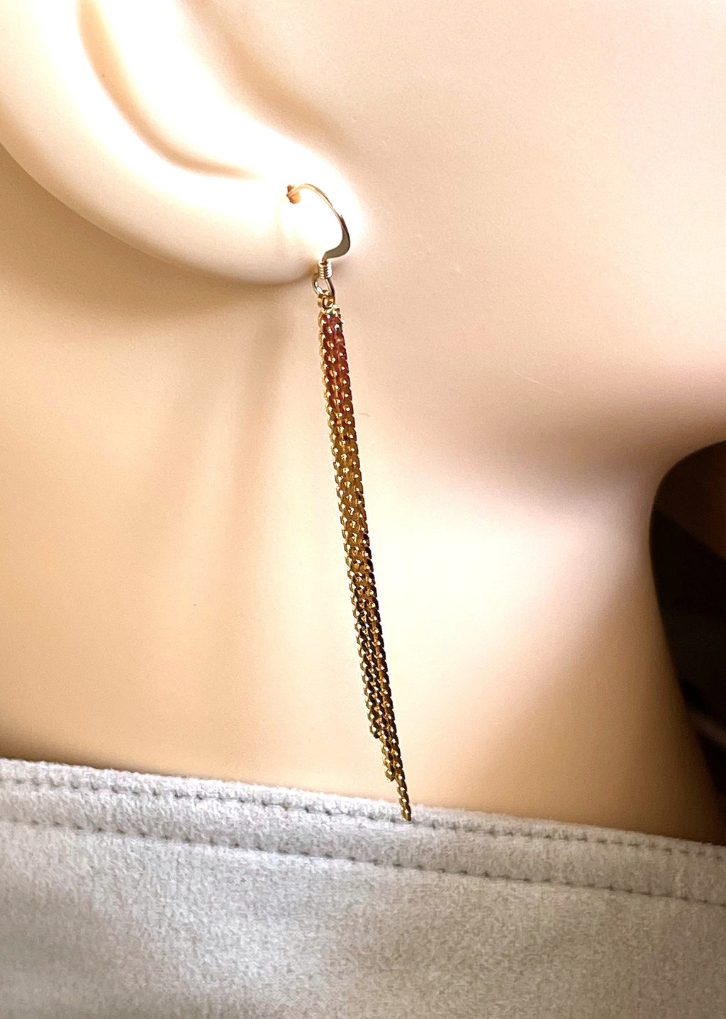 Long Multi-ChainTassel Earrings