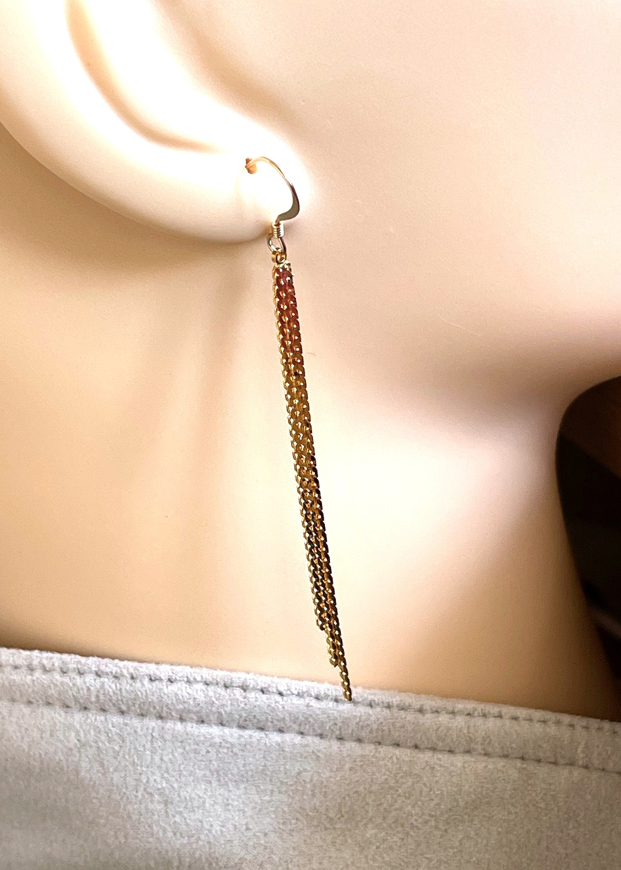 Long Multi-ChainTassel Earrings