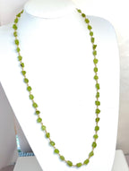 Raw Natural Peridot Stone Chain Necklace | 24 Inches | Gold Plated | August Birthstone