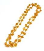 Raw Natural Citrine Stone Chain Necklace | 24 Inche  | Gold Plated | November Birthstone Jewelry