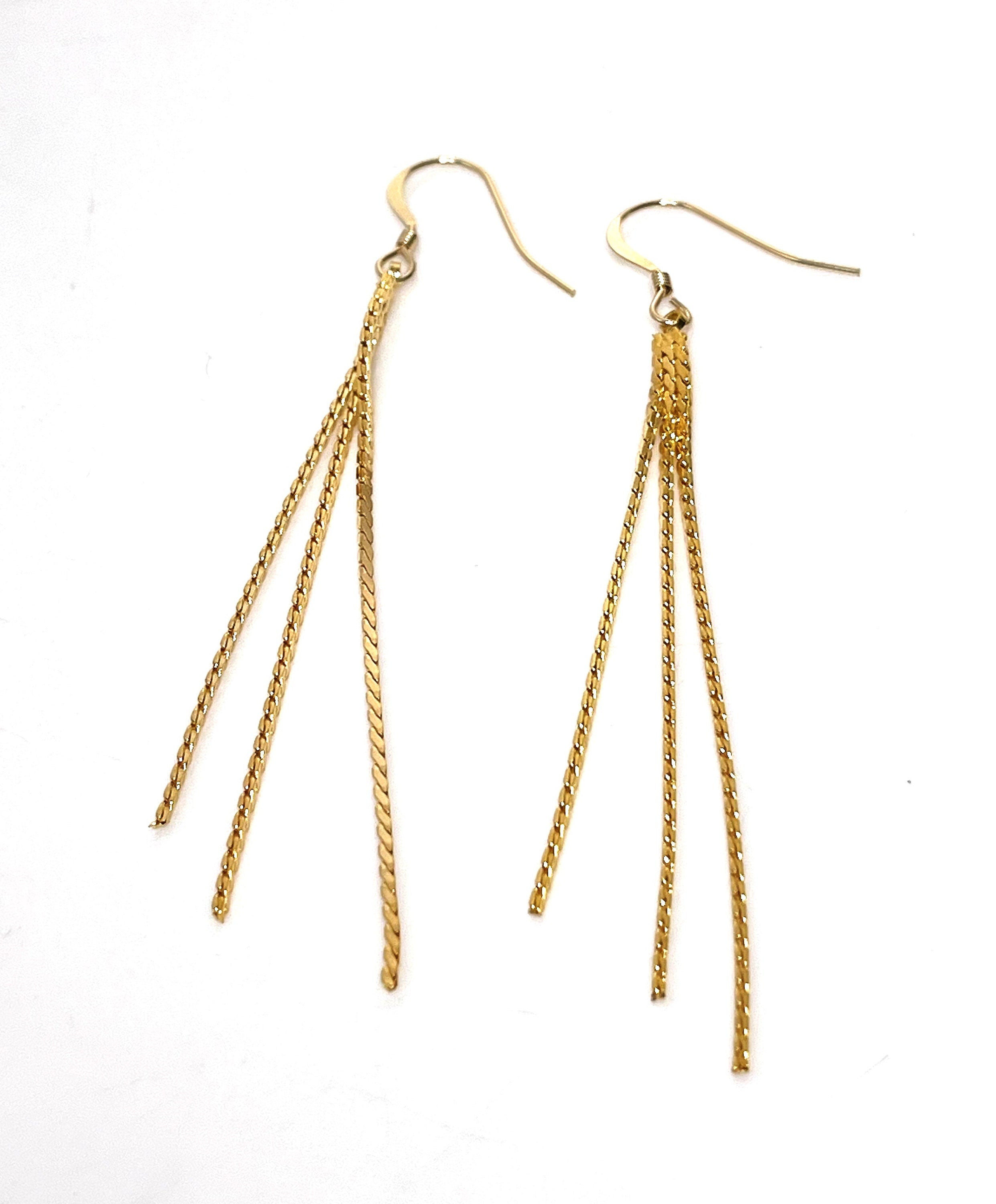 Long Multi-ChainTassel Earrings