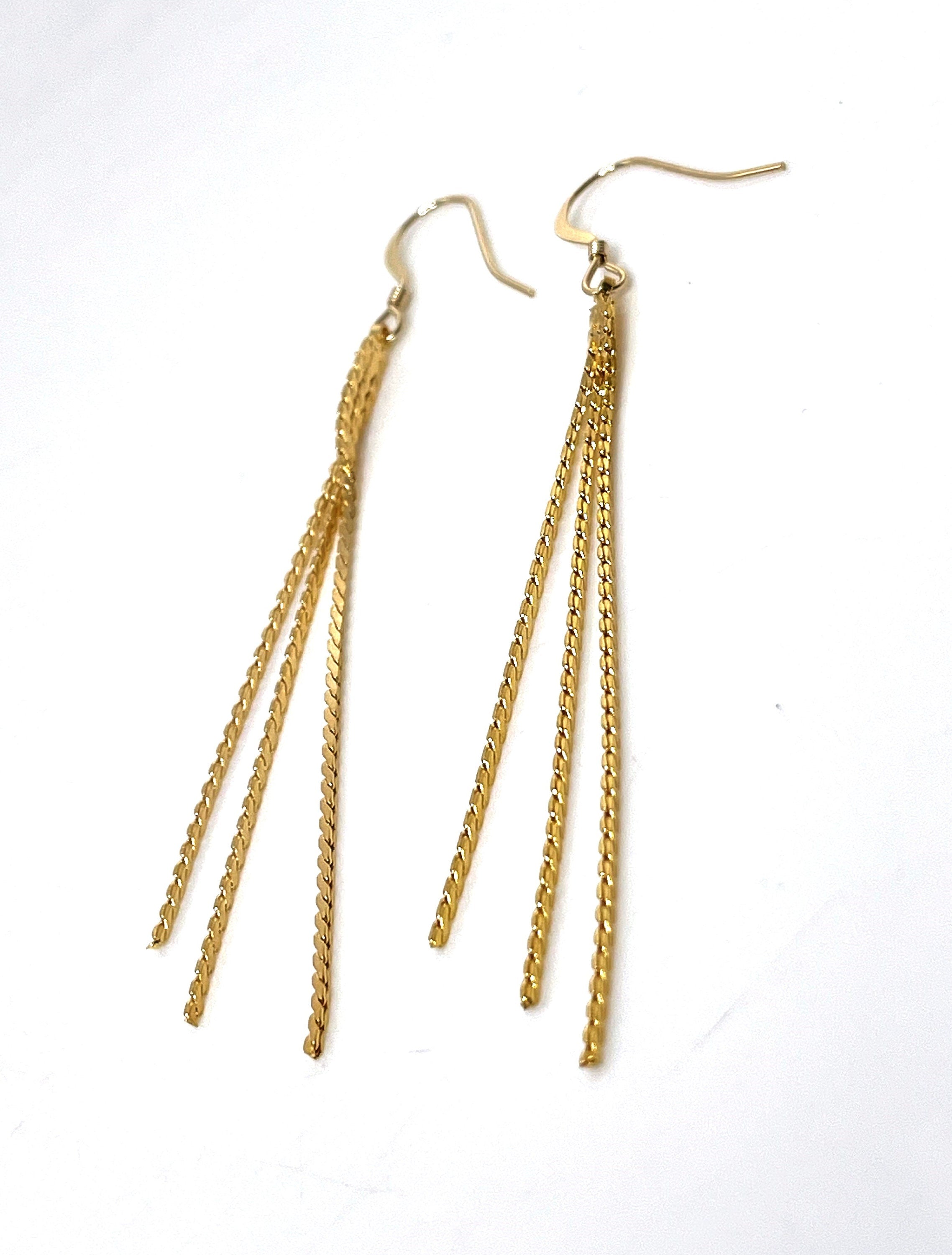 Long Multi-ChainTassel Earrings