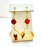 Boho Carnelian Huggie Earrings, Natural Stone, Statement Drops, Earrings for Women, Genuine Gemstone, Carnelian Jewelry, Dangle Earrings