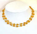 Raw Natural Citrine Stone Chain Necklace | 24 Inche  | Gold Plated | November Birthstone Jewelry