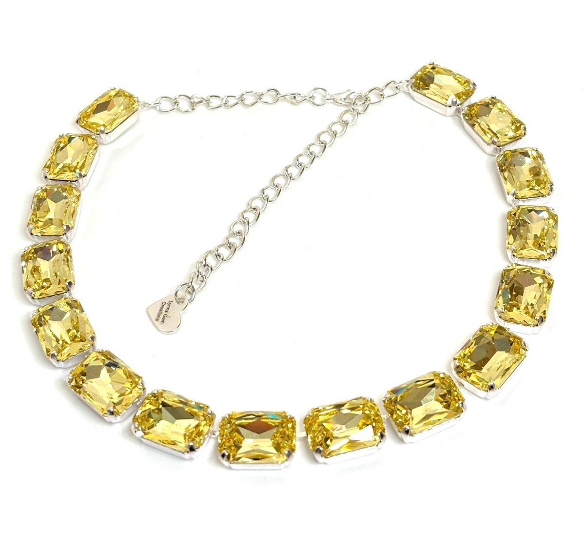 Tangerine Yellow Georgian Collet Necklaces | Crystal Choker | Anna Wintour Style