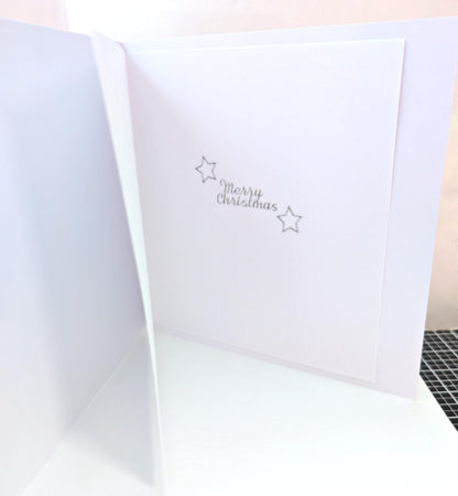 Luxury Handmade Snow Queen Christmas Card, Holiday Greeting Card, 3D Pearl Snowflakes, Xmas Card for Her, Daughter, Mother, Sister