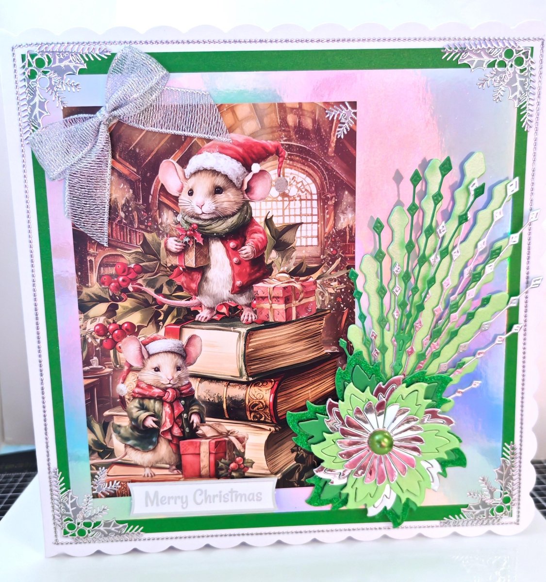 Large Luxury Boxed Handmade Christmas Card - Santas Helpers - Cute Holiday Mice 3D Greeting Card