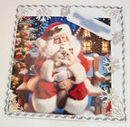 Luxury Handmade Santa with Cat Christmas Card | Have a Puurfect Christmas