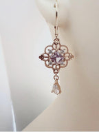 Elegant Teardrop Crystal Necklace Earrings | Regency Inspired | Fairycore Jewellery