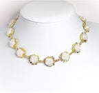 White Rose Gold Plated Flower Jewellery Set | Medieval Tudor Style Floral Choker | Cottagecore Wedding