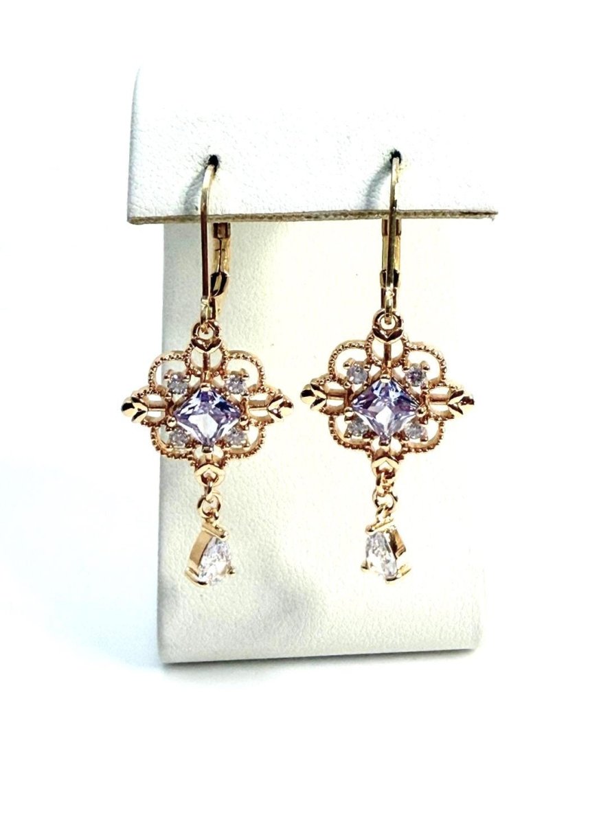 Elegant Teardrop Crystal Necklace Earrings | Regency Inspired | Fairycore Jewellery