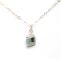 Blue Aquamarine Pendant | Sterling Silver | Raw Stone Necklace