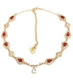 Ruby Red Flower Teardrop Jewelry Set | Elegant Regency Jewelry | Pretty Fairycore Choker