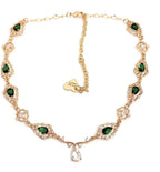 Emerald Flower Teardrop Jewelry Set | Elegant Green Regency Jewelry | Wedding Fairycore Choker