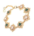 Emerald Green Crystal Gold Bracelet: | Regency Fairycore Style