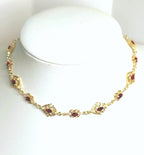 Red Flower Crystal Jewelry Set | Elegant Red Diamond Jewelry | Fairycore Wedding Choker