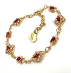 Red Flower Crystal Jewelry Set | Elegant Red Diamond Jewelry | Fairycore Wedding Choker