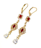 Red Flower Crystal Jewelry Set | Elegant Red Diamond Jewelry | Fairycore Wedding Choker