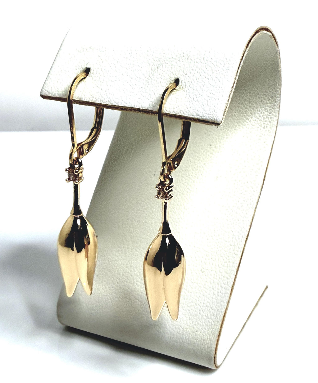 Gold BlueBell Crystal CZ Earrings | Gold Filled Drops